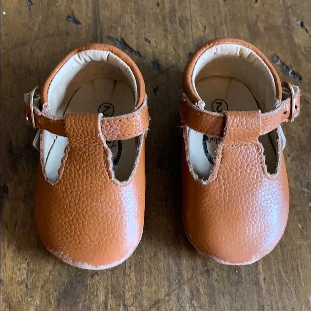 Little Love Bug Pecan T-Bar Shoes